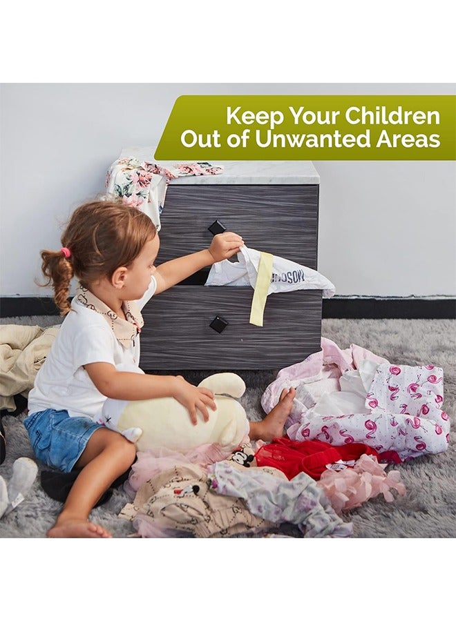 10 PCS baby Safety Strap Locks,Adjustable Drawers Locks with Adhesive Pads Kids Cabinet Window Locks Strap,Easy Installation,Baby Proofing Strap Locks for Fridge Toilet Seat Door Oven - Image 4