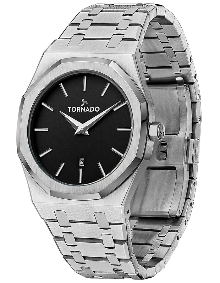 TORNADO Men's Stainless Steel Analog Watch T9009-SBSB - 42 mm