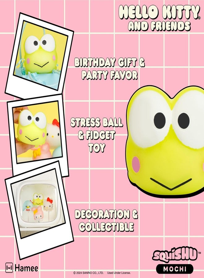 Hamee SquiSHU Sanrio Hello Kitty and Friends Squishy Toy - [Pull Stretchy Dough Fidget Sensory Toy] [Soft Squeeze Ball] Relaxing Fun Gift for Kids, Adults - Keroppi - Image 2