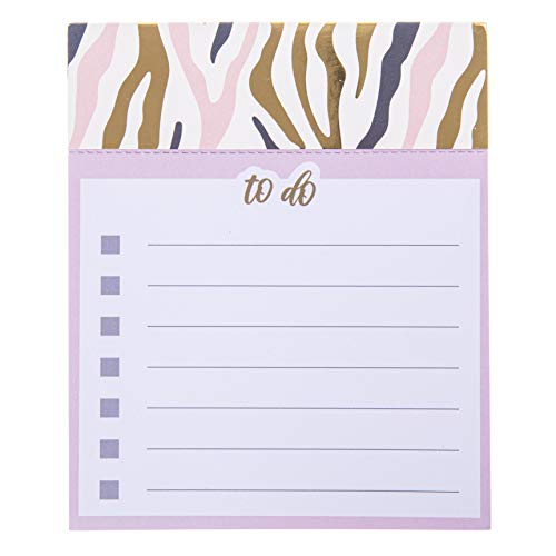 Graphique Jotter Notepad, Pink and Navy Zebra Design – 4.5" x 5.5" x 1”, 250 Lined Pages with “To Do” at the Top – Cute Journal for Leaving Messages and Taking Notes, SP168 - Image 1
