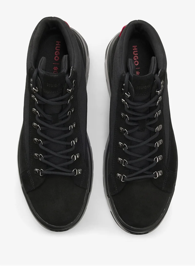 HUGO black Hybrid boots in suede and canvas for Men | Best Price UAE