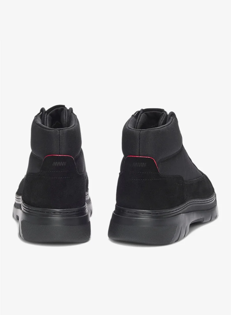 HUGO Hybrid boots in suede and canvas