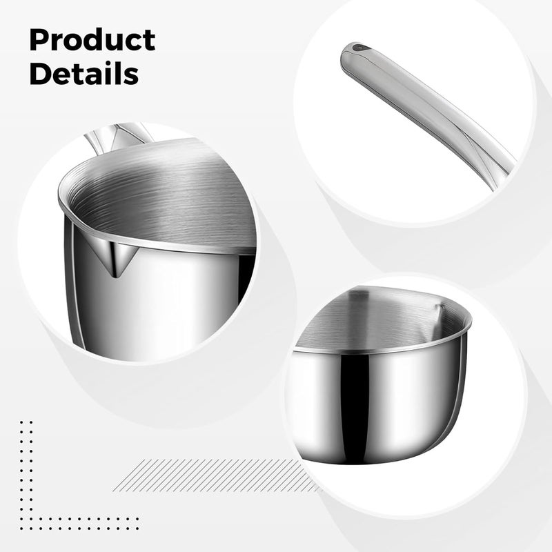 600 Ml Saucepan Stainless Steel, Pour Spout, 12.8 Cm, Pot, Long Handle - Image 2
