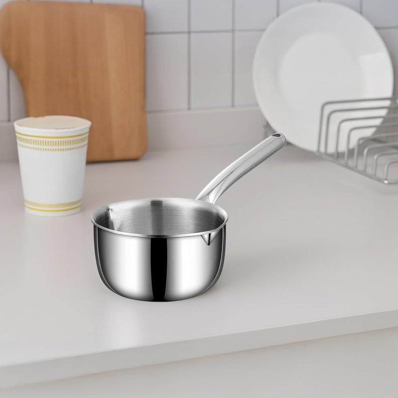 600 Ml Saucepan Stainless Steel, Pour Spout, 12.8 Cm, Pot, Long Handle - Image 3