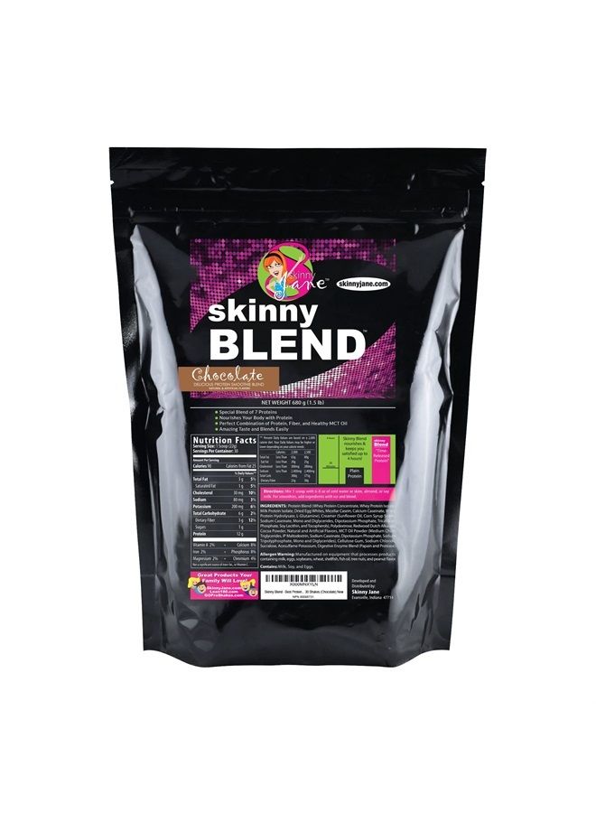 Skinny Jane Skinny Blend - Best Tasting Protein Shake for Women - Slim Fast Weight Loss Shakes - Meal Replacement - Low Carb Breakfast - Diet Supplement - Appetite Suppressant - 30 Delicious Shakes (Chocolate)