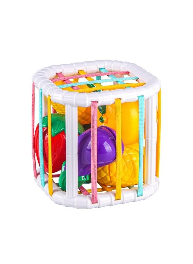 Baby Sensory fruit Sorter Blocks Toy, Activity Cube Bins, Montessori Educational Learning Fine Motor Skills Toys for Babies Toddlers 6 12 18 Months Age 1 2 3 One Two Year Old Boys Girls Gifts  - Image 1