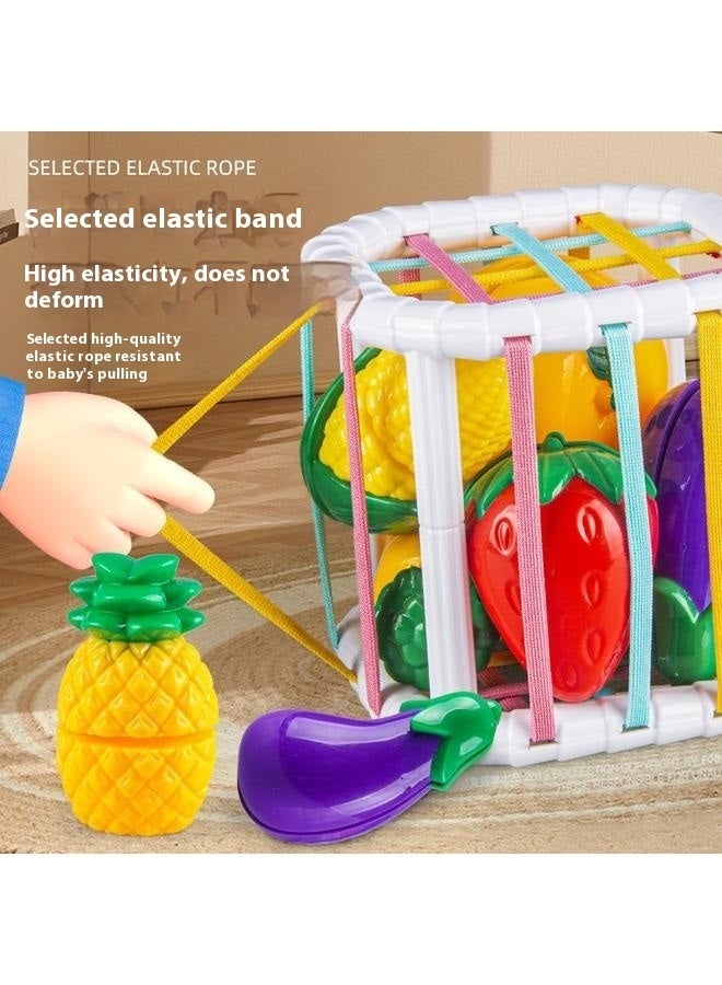 Baby Sensory fruit Sorter Blocks Toy, Activity Cube Bins, Montessori Educational Learning Fine Motor Skills Toys for Babies Toddlers 6 12 18 Months Age 1 2 3 One Two Year Old Boys Girls Gifts  - Image 3