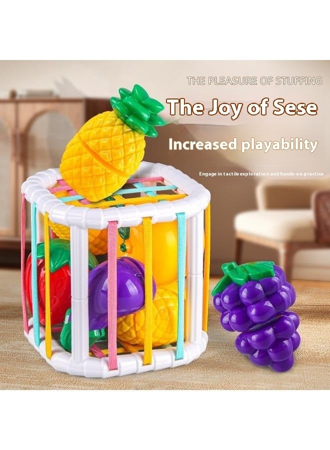 Baby Sensory fruit Sorter Blocks Toy, Activity Cube Bins, Montessori Educational Learning Fine Motor Skills Toys for Babies Toddlers 6 12 18 Months Age 1 2 3 One Two Year Old Boys Girls Gifts  - Image 4