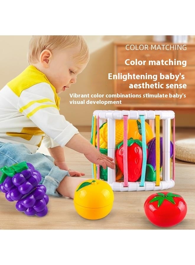Baby Sensory fruit Sorter Blocks Toy, Activity Cube Bins, Montessori Educational Learning Fine Motor Skills Toys for Babies Toddlers 6 12 18 Months Age 1 2 3 One Two Year Old Boys Girls Gifts  - Image 2