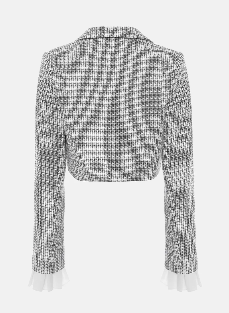 Lichi  Cropped tweed jacket with sleeve inserts for Women | Best Price UAE