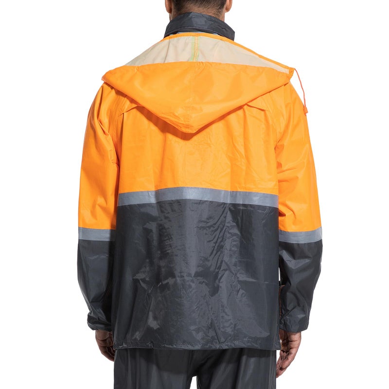 VUVEA Men's Lightweight Waterproof Rain Suit - Reflective Jacket & Pants with Hood for Outdoor Work, Fishing, Hiking - Image 5