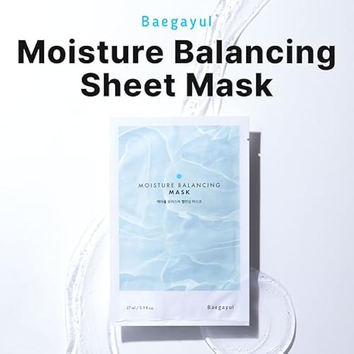 Baegayul Balancing Face Mask Sheet - Korean Facial Mask for Hydrating & Soothing Sensitive Skin, Herbal Essence & Hyaluronic Acid, Korean skincare, Mask for instant Moistureizing, Glow [ 10 Sheet ] - Image 2