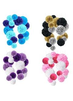 Mordely 18PCS Colorful Tissue Paper Pom Poms Kit - Ceiling Hanging Decorations for Weddings, Birthdays, Festivals, Parties | Assorted Sizes Floral Party Supplies  - Image 2