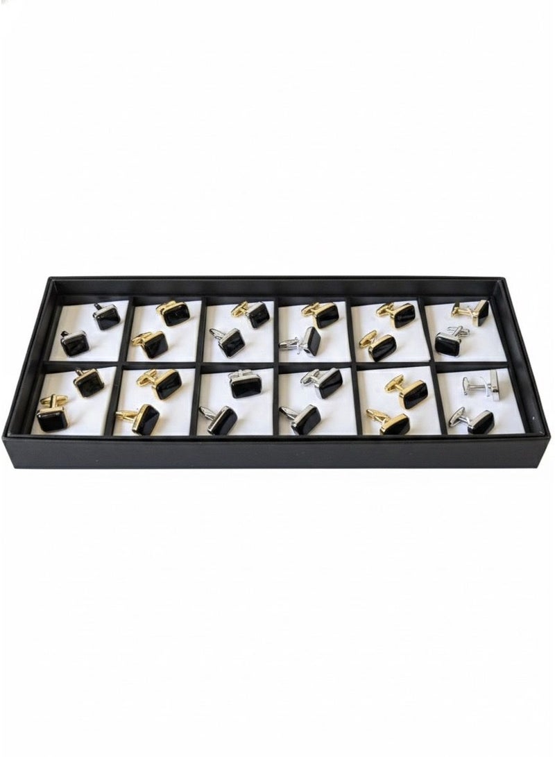 ركس طقم كبك رجالي فاخرة مجموعة متنوعة من الكف لينك بتصميم كلاسيكي و عصري مكونة من 12 زوج من الكبك 96850 - Image 2