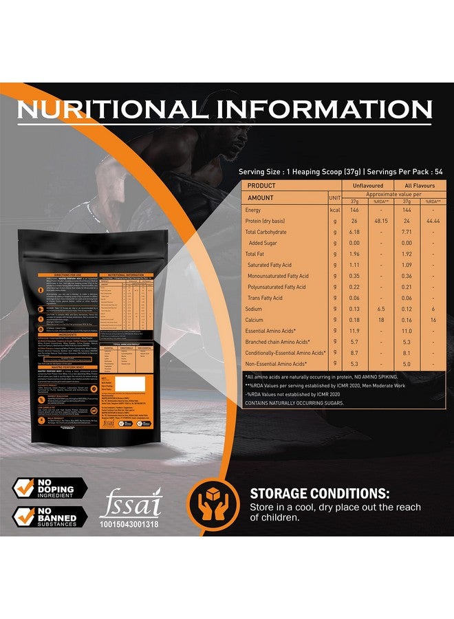 NAKPRO Perform Whey Protein Concentrate 2kg Unflavoured | 24g Protein, 5.3g BCAA | Trustified Certified 100% Authentic Supplement Powder & No Adulteration | Fast Absorbing Whey Protein Powder - Image 2