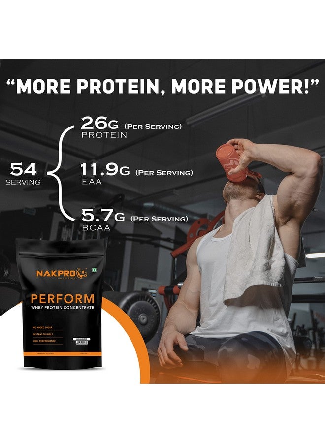 NAKPRO Perform Whey Protein Concentrate 2kg Unflavoured | 24g Protein, 5.3g BCAA | Trustified Certified 100% Authentic Supplement Powder & No Adulteration | Fast Absorbing Whey Protein Powder - Image 3