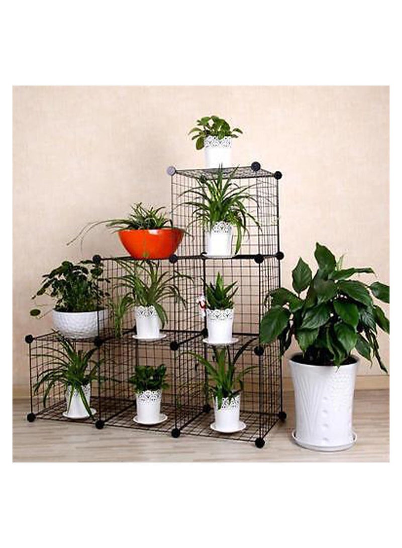 Multi-purpose storage and organization rack, with a grid design that adds a dazzling touch to your home decor, black - Image 3