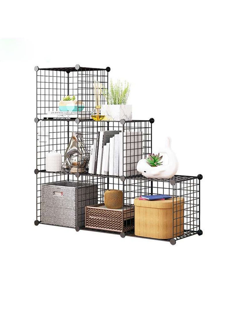 Multi-purpose storage and organization rack, with a grid design that adds a dazzling touch to your home decor, black - Image 2
