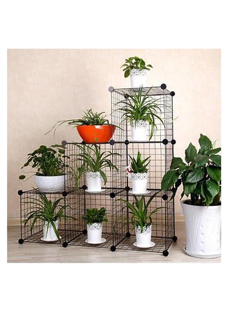Multi-purpose storage and organization rack, with a grid design that adds a dazzling touch to your home decor, black - Image 1