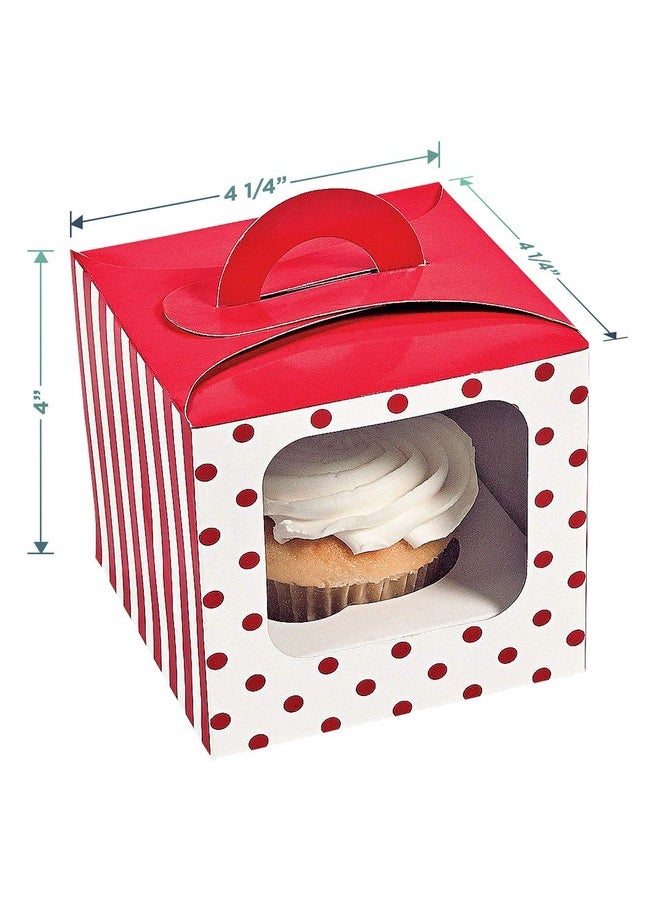 Red And Pink Polka Dot Cupcake Boxes With Insert Holders And Sticker Labels 4 1/2" X 3" X 4 1/2" (24 Count) - pzsku/ZF6BD4E3241250B42C2E0Z/45/_/1697460210/5b11c15a-d421-4514-b079-c3139649d477