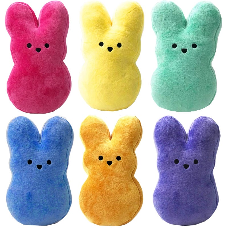XIAOHONG 6Pcs Peep Plush Easter Bunny Stuffed AnimalEaster Bunny Doll Soft Plush Bunnies Stuffed Rabbit Animal Toy Easter Rabbit Dolls for Kids Easter DecorationPerfect Easter Baskets Filler 6pcs - Image 2