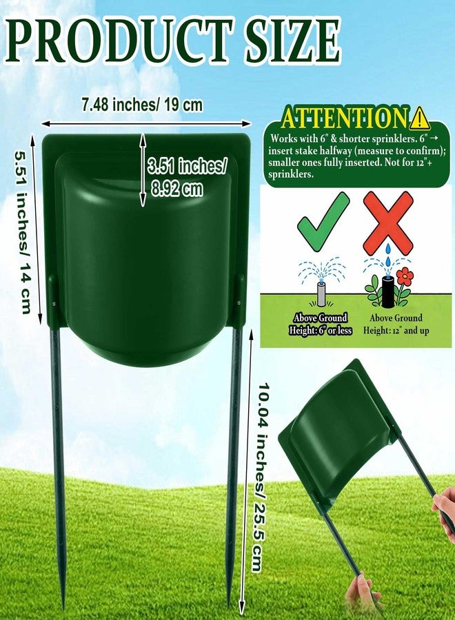 LemonRoad Lasnten 2 Pcs Sprinkler Guard Green Sprinkler Splash Shield Plastic Head Protector Overspray Protector Guard for Lawns, Parks, Garden - Image 2