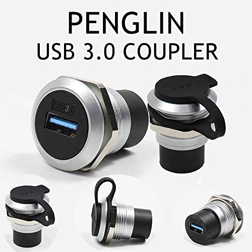 PENGLIN 2Pack USB 3.0 Panel Mount Coupler, USB Pass Through Connector, Female to Female Bulkhead Extension Adapter with Water/Dustcap - Image 2