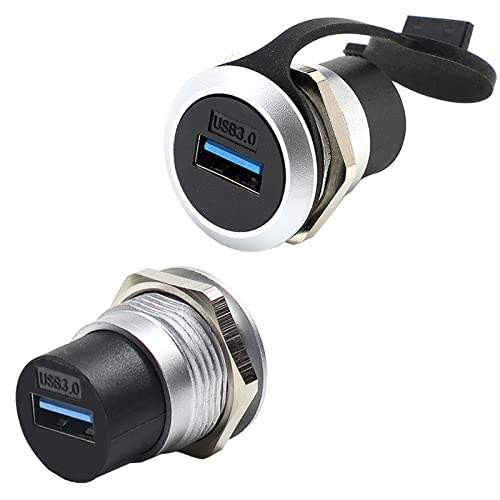 PENGLIN 2Pack USB 3.0 Panel Mount Coupler, USB Pass Through Connector, Female to Female Bulkhead Extension Adapter with Water/Dustcap - Image 1