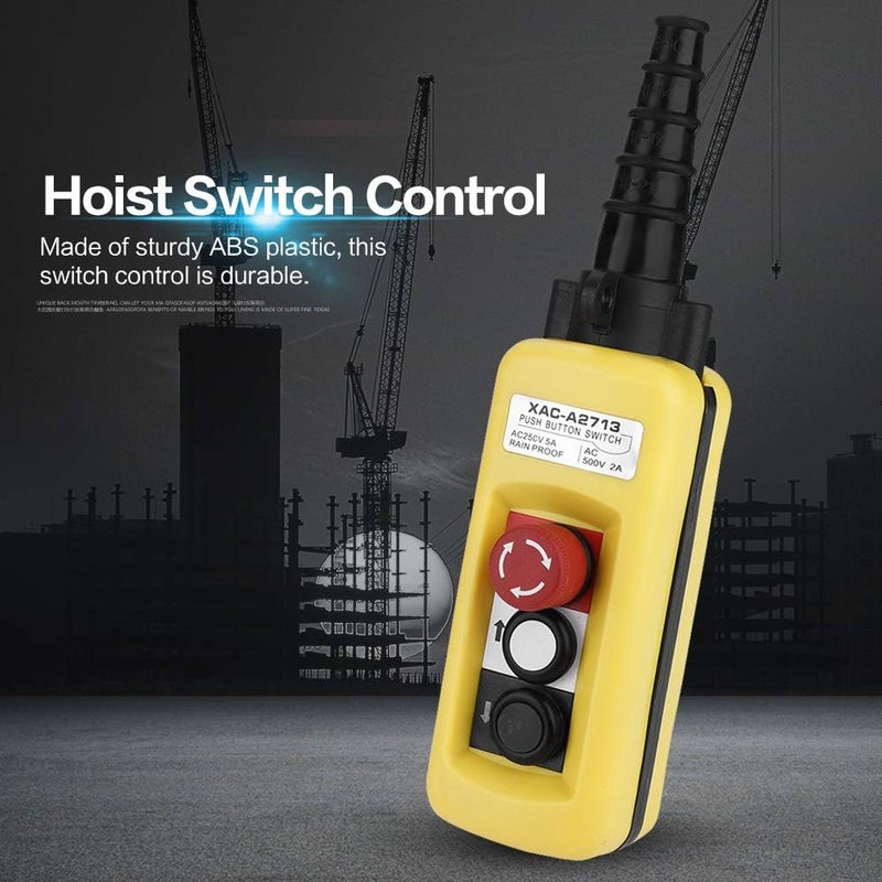 DEWIN Crane Lift Control, Lift Switch Control Suspension Control with Push Button Switch Chain Crane Lift with Emergency Stop - Image 1