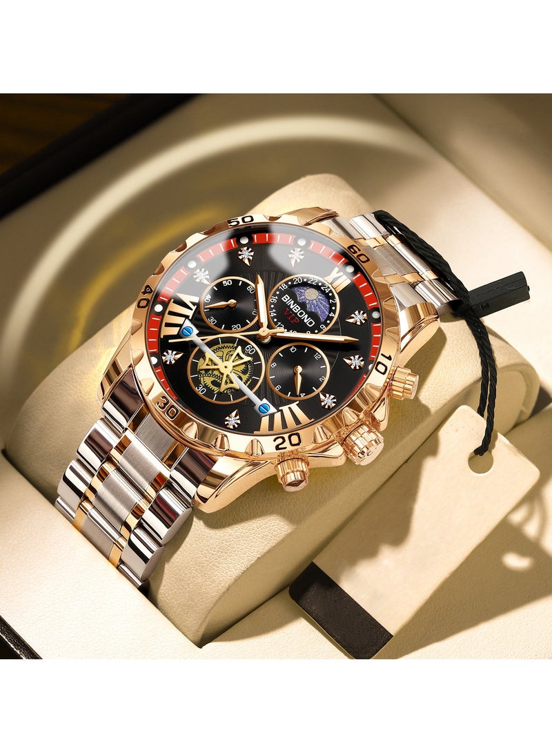 BINBOND Men's Business Student Luminous Waterproof High-End Quartz Watch - Image 1