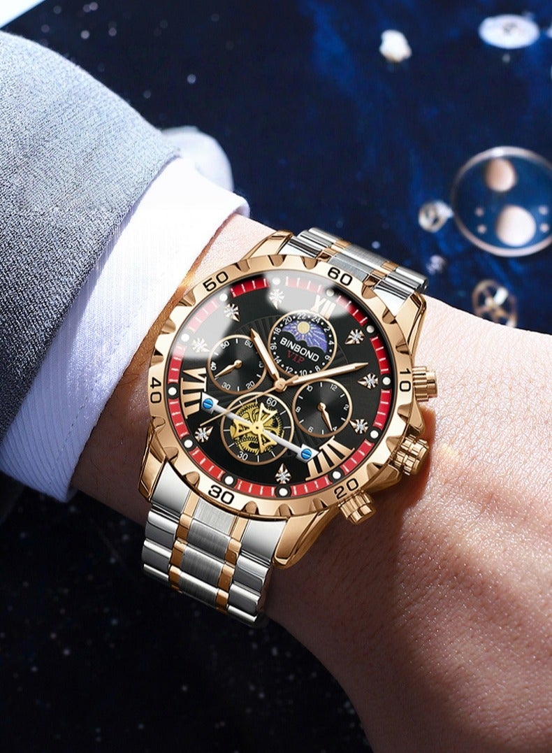 BINBOND Men's Business Student Luminous Waterproof High-End Quartz Watch - Image 4