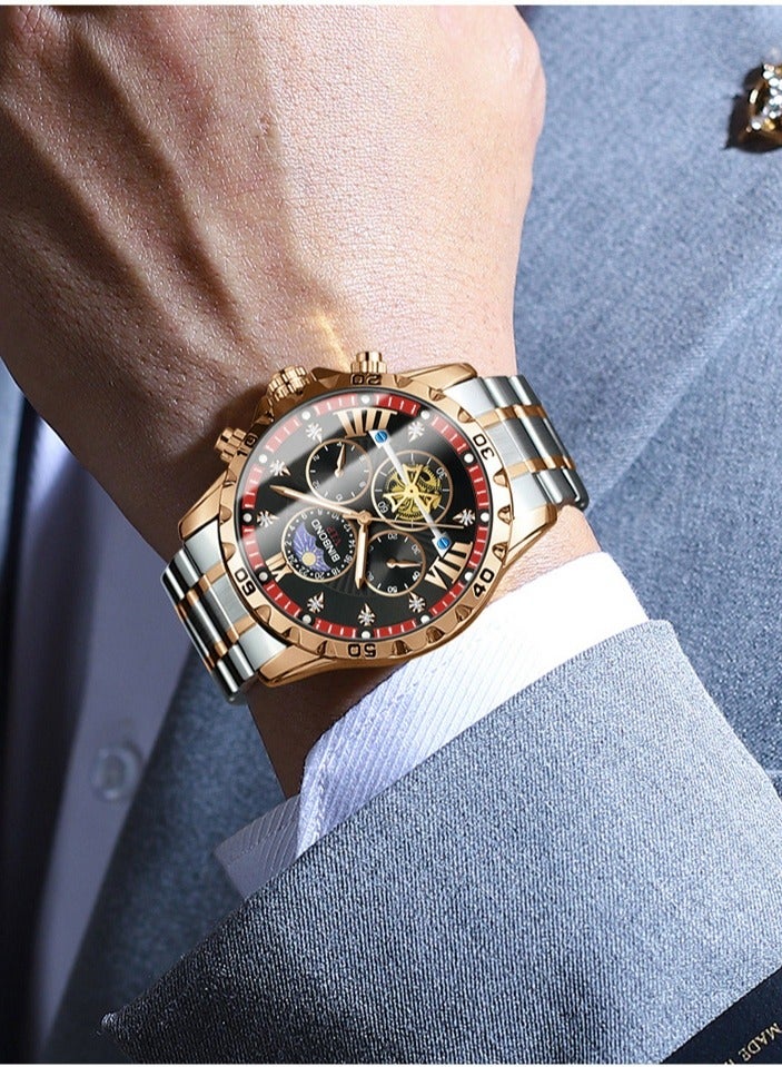 BINBOND Men's Business Student Luminous Waterproof High-End Quartz Watch - Image 5