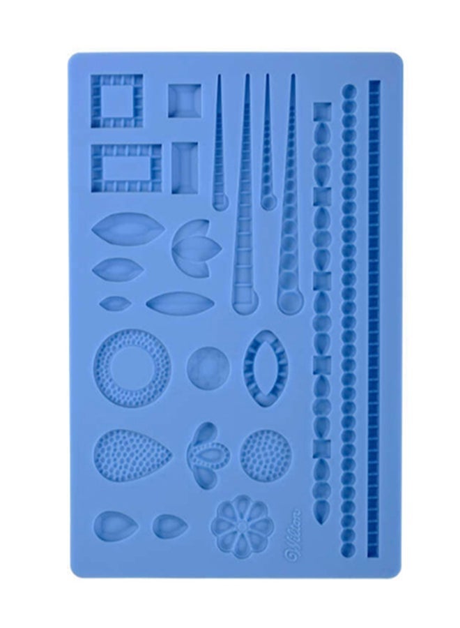 NIBEMINENT Fondant And Gum Paste Mould Blue 26.67x12.95x1.07cm - Image 1