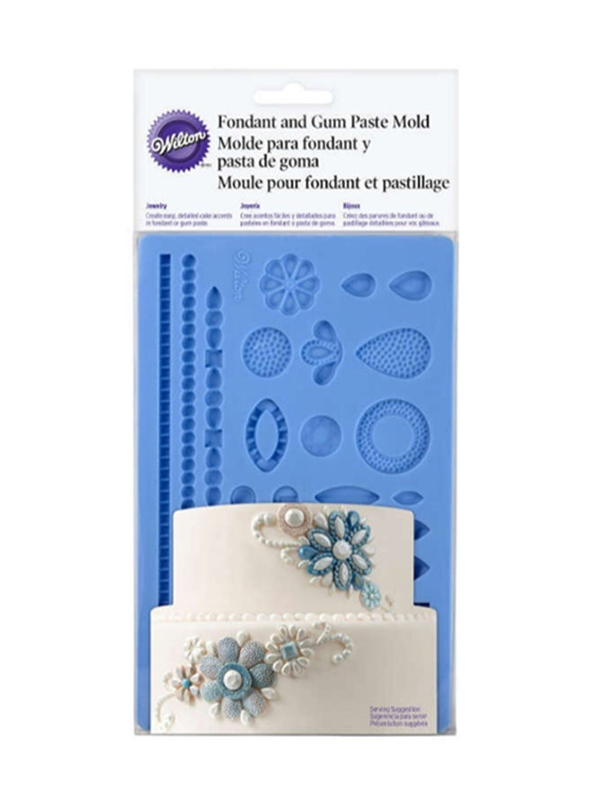 NIBEMINENT Fondant And Gum Paste Mould Blue 26.67x12.95x1.07cm - Image 2