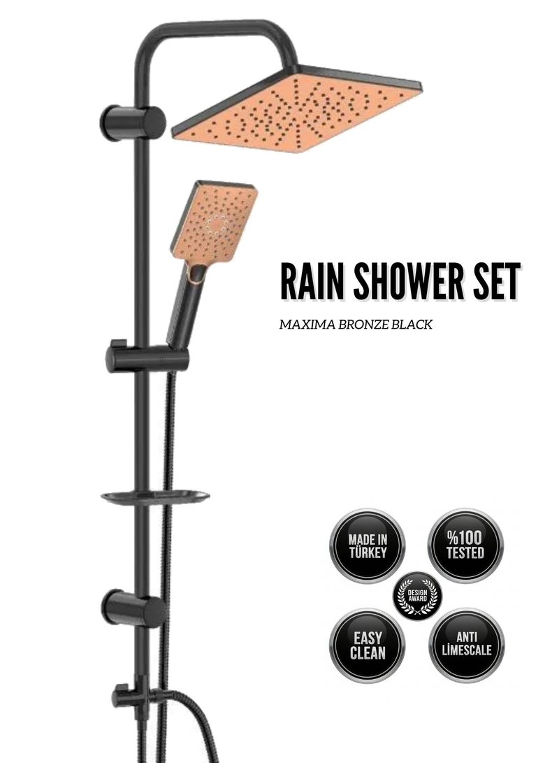MAAT Maxima Bronze Black Rain Set | Turkish Elegance for Modern Bathrooms  - Image 1