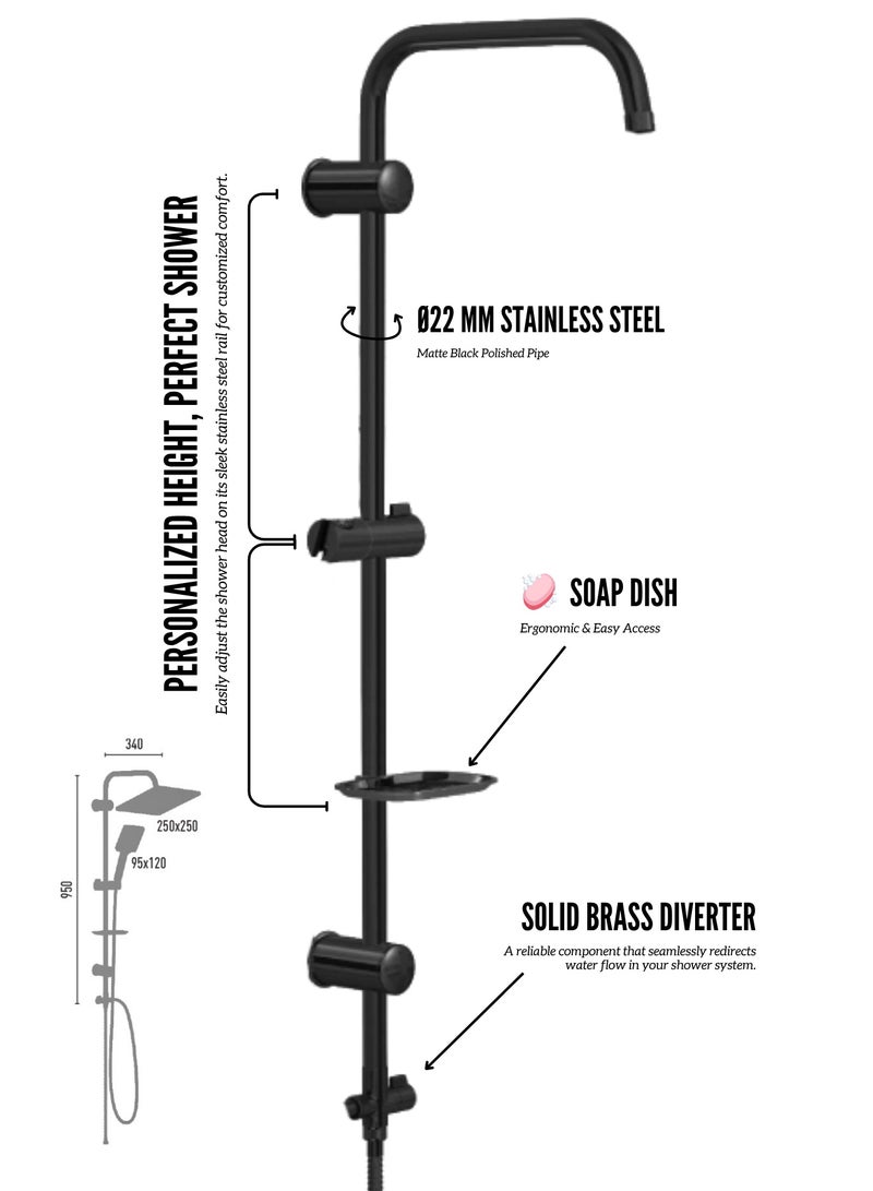 MAAT Maxima Bronze Black Rain Set | Turkish Elegance for Modern Bathrooms  - Image 5