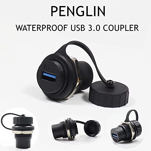 PENGLIN 5PCS USB3.0 Waterproof Connector,Industrial Panel Mount Bulkhead,Female to Female Feed Thru Data Transfer Coupler - Image 2