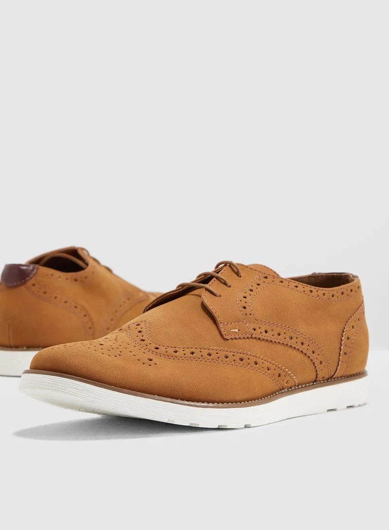 TOPMAN Faux Suede Magic Brogues