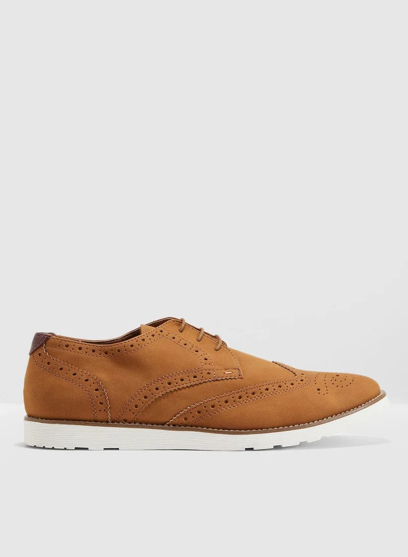 TOPMAN Faux Suede Magic Brogues