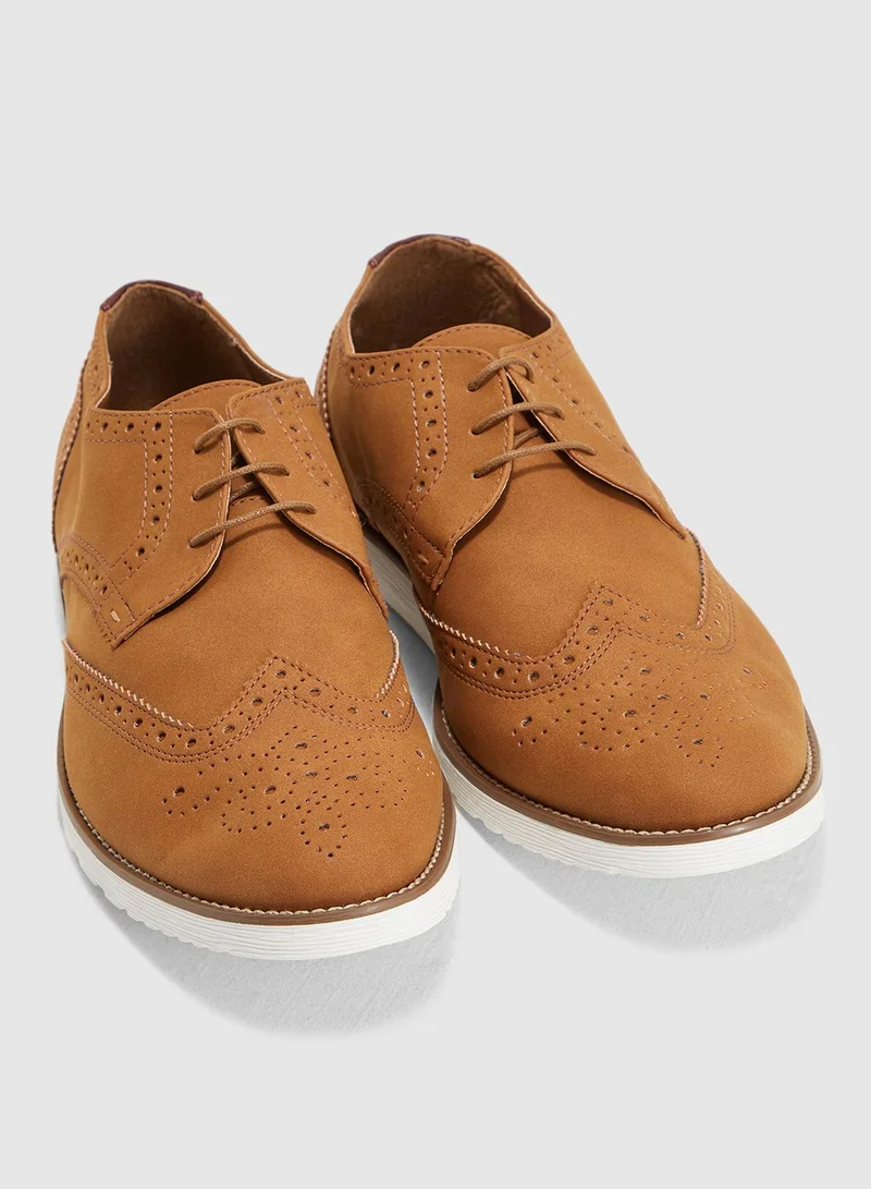 TOPMAN Faux Suede Magic Brogues