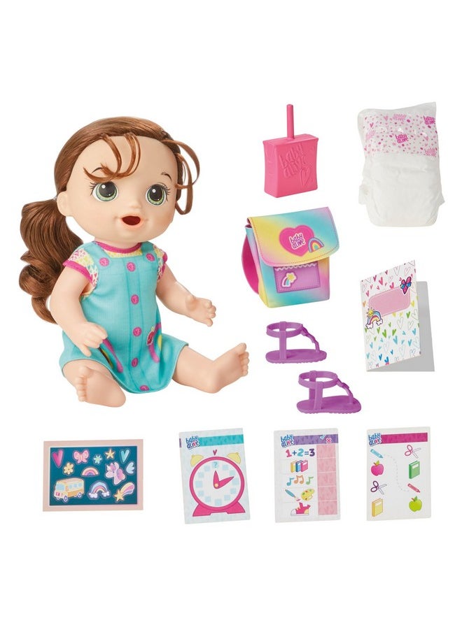 Baby Alive - Time For School Baby Doll Set, 12 Inch, Back To School Toys For Girls & Boys, Brown Hair, Preschool Gifts For Kids, Ages 3+ (Amazon Exclusive) - Image 1