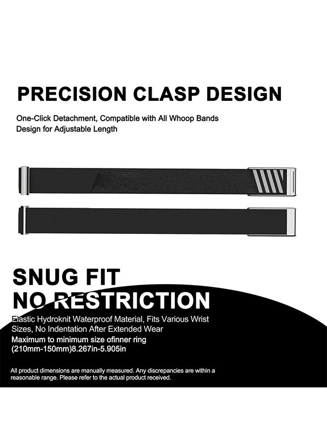 O Ozone HydroKnit Nylon Sport Band For Whoop 5.0 | Soft, Elastic, Water-Resistant, Fast-Drying Replacement Strap for Active Lifestyles- Black - Image 3