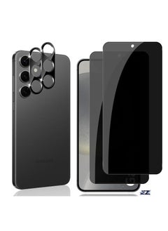 ELTRAZONE ELTRAZONE Privacy Screen Protector for Samsung Galaxy S24 5G – 2-Pack Tempered Glass, Anti-Spy, 9H Hardness, Anti-Scratch, Bubble-Free, Includes 2 Camera Lens Protectors for Maximum Privacy and Protection 