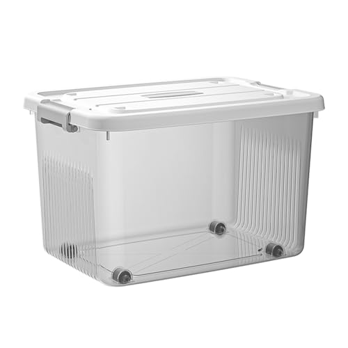 KREPS® Clear Storage Container Box, Stackable Storage Bin with Lid, Plastic Container with Heavy Duty Latches to Organize, White Lid. (PACK OF - 3, SMALL - 9.5 X 7 X 5.5 INCH) - Image 1