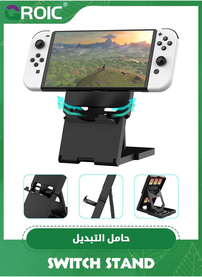 GROIC Stand Compatible with Nintendo Switch, Adjustable Switch Playstand, Foldable Phone Stand for Desk, Compact & Portable Switch Holder Accessories  - Image 4