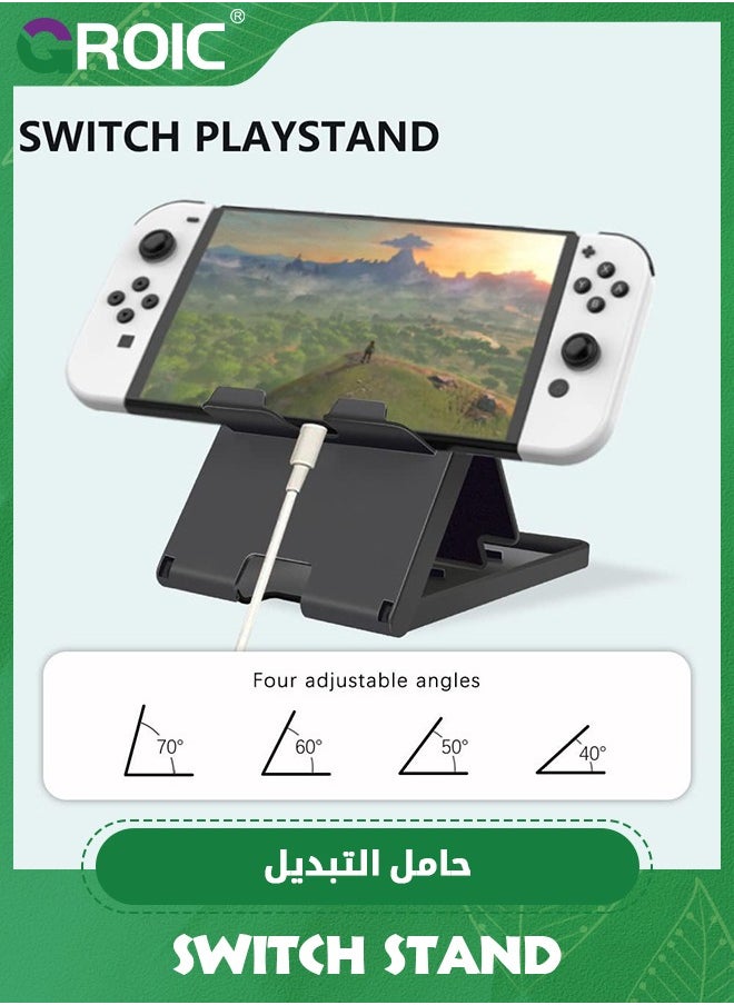 GROIC Stand Compatible with Nintendo Switch, Adjustable Switch Playstand, Foldable Phone Stand for Desk, Compact & Portable Switch Holder Accessories  - Image 3