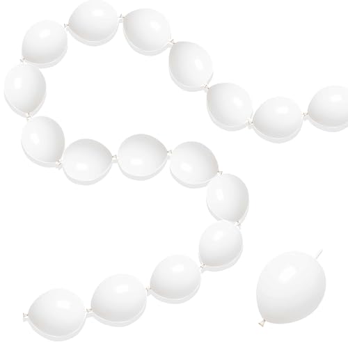 JINUPHION 100 Pcs Quick Link Balloons White 6 inch, Latex Linking Balloons for Balloon Wall/Arches/Chains, Birthday Party Wedding Anniversary Graduation Arch Party Decor (white) - Image 1