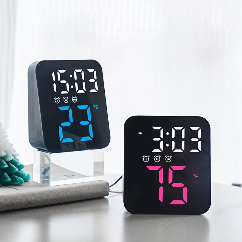Creative New Temperature Clock, Simple Led Digital Clock, Three Sets Of Alarm Clock, Entrance Wall Clock, Multi-Scenario Practical Clock 8015 - Image 3