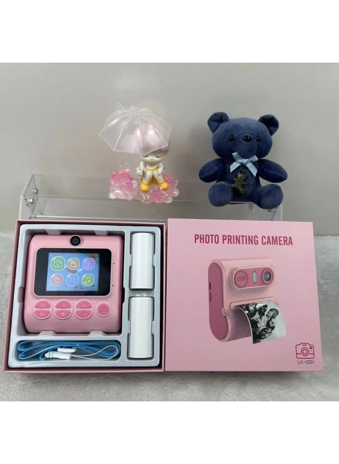 LK-001 Children's Fillet Print Digital Camera HD SLR Dual Lens Camera Shooting Camera-Color:Pink  - Image 2