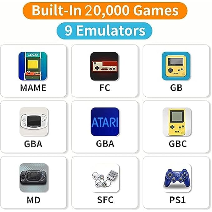 2.4G RETRO GAMING CONSOLE PLUG AND PLAY VIDEO GAME STICK WITH BUILT-IN 15000 GAMES AND 20000 GAMES VARIATION (20000+ GAMES, 64GB) [VIDEO GAME] [VIDEO GAME] - Image 4